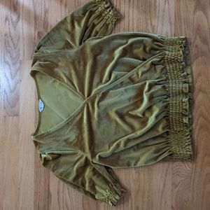 Madewell Gold Velvet Top